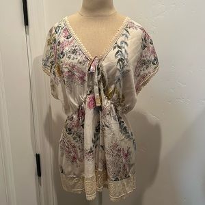 Johnny Was Lightweight Floral Shirt